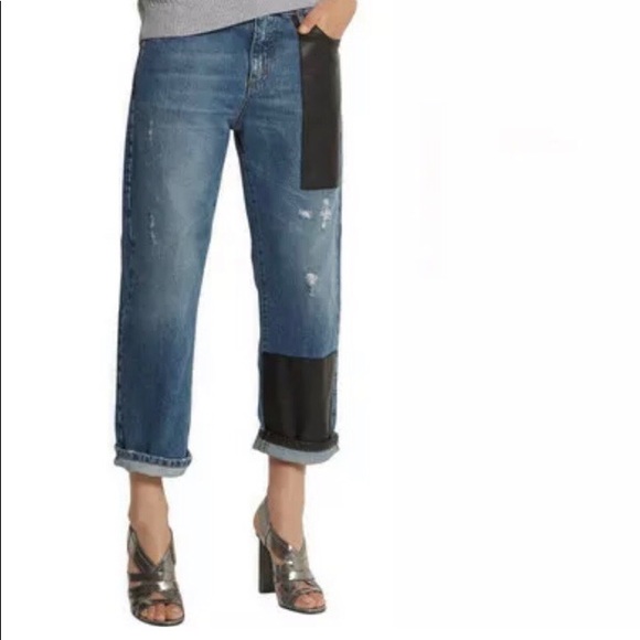 Alexander McQueen Denim - Alexander McQueen McQ Boyfriend Jeans Faux Leather